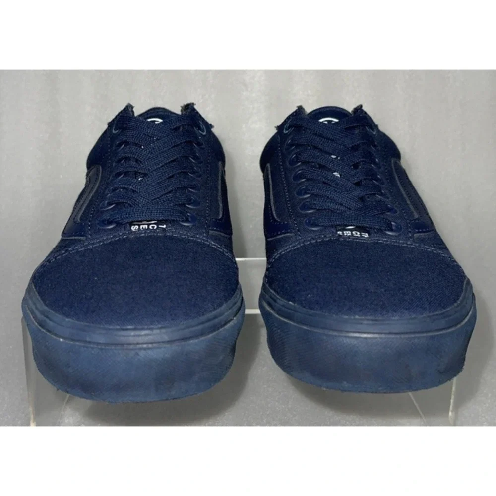 Vans ComfyCush‎ Old Skool Triple Blue Navy Canvas Sneakers Womens 9.5/Men 8